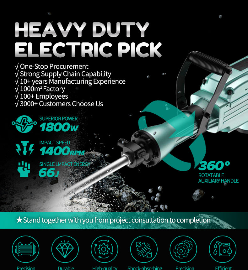 High-power dual-purpose electric hammer electric pick impact drill industrial-grade mining concrete road crushing