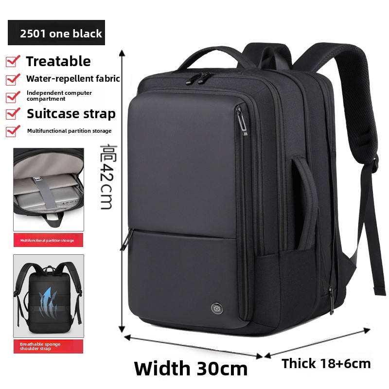 Men's high-end waterproof backpack with USB charging port for business travel and business bag