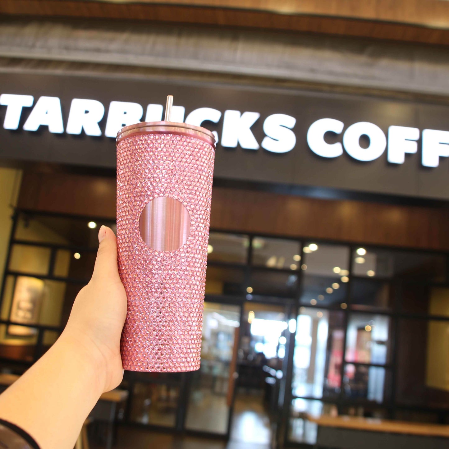 Bling Coffee Cup Tumbler Rhinestone Diamond Tumbler 17oz Valentine's Day Gift for Girl Travel Coffee Mug with Diamond