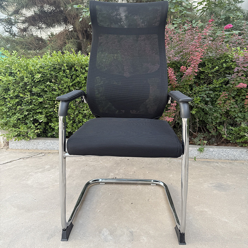 Bow chair breathable mesh computer chair high back staff office chair ergonomic conference room chair with armrests