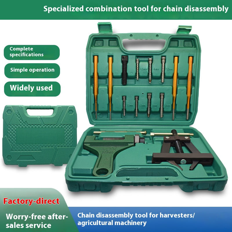 Chain remover, chain tightener, chain cutter set, harvester chain, motorcycle, mountain road vehicle special disassembly tool
