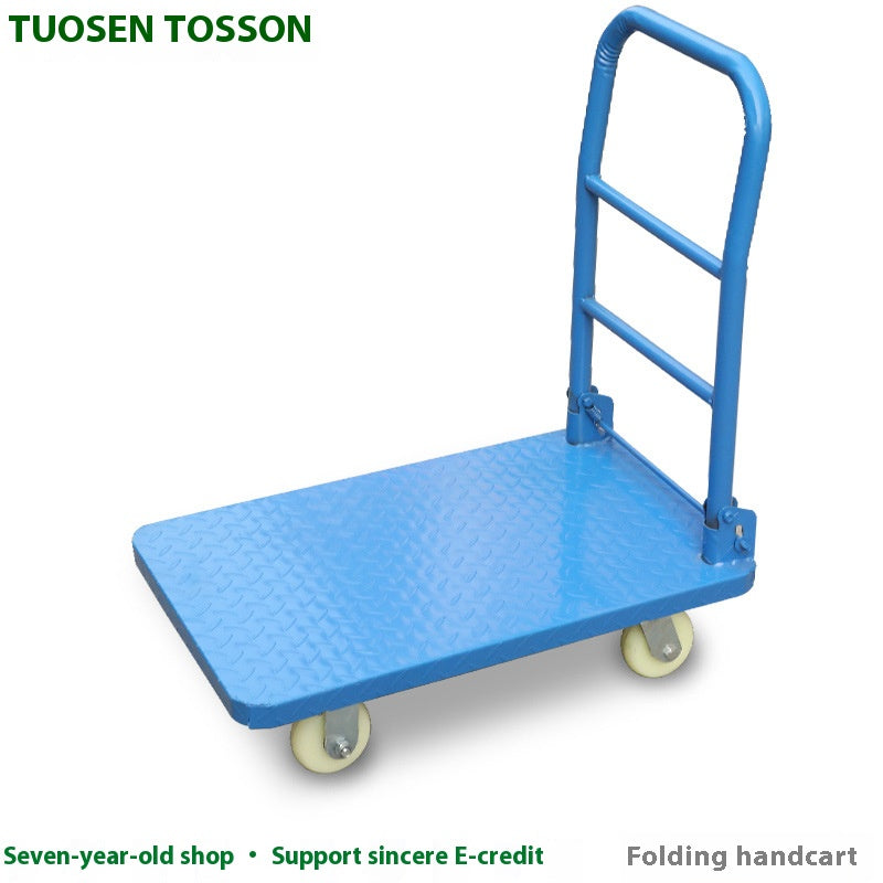 Hardware tool flatbed truck heavy duty folding labor-saving flatbed truck pull truck warehouse handling trolley