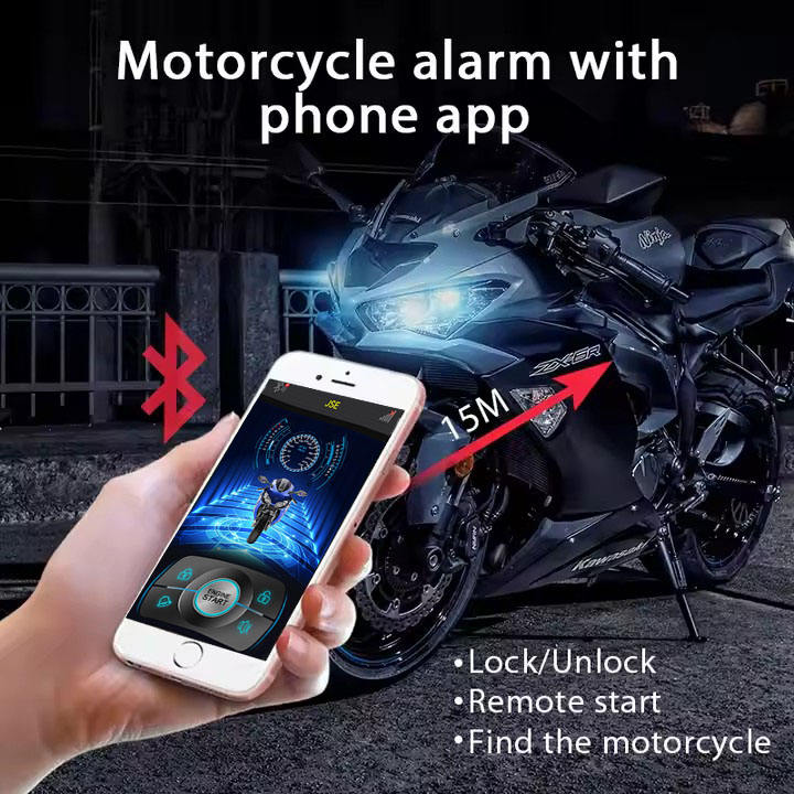 Universal motorcycle mobile phone Bluetooth induction anti-theft device one-button start ignition off car search alarm PKE induction system