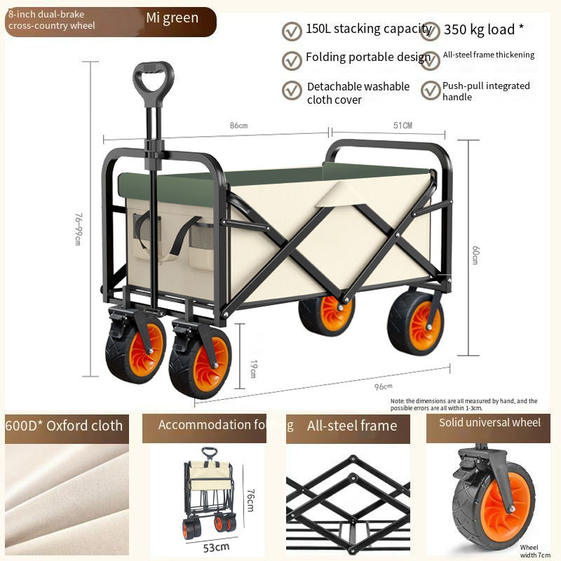 Camp trailer outdoor folding large camping handcart small camper
