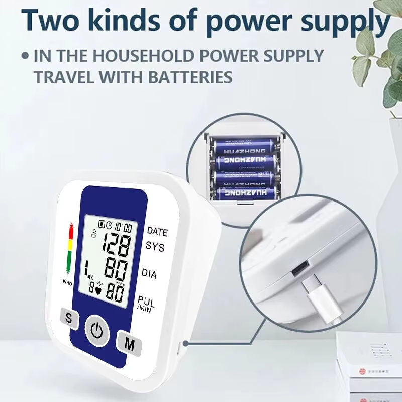 Hot Selling Jziki Electric Digital Tensiometer Upper Arm BP Machine Sphygmomanometer Blood Pressure Meter With Cuff for Home