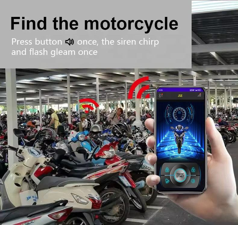 Universal motorcycle mobile phone Bluetooth induction anti-theft device one-button start ignition off car search alarm PKE induction system