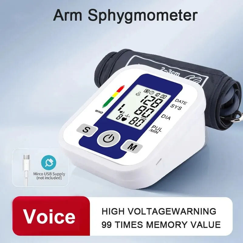 Hot Selling Jziki Electric Digital Tensiometer Upper Arm BP Machine Sphygmomanometer Blood Pressure Meter With Cuff for Home
