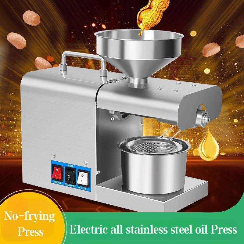 Household oil press small stainless steel machine cold and hot pressing sesame peanut soybean rapeseed fully automatic processing oil press