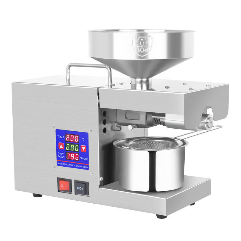 Household oil press small stainless steel machine cold and hot pressing sesame peanut soybean rapeseed fully automatic processing oil press