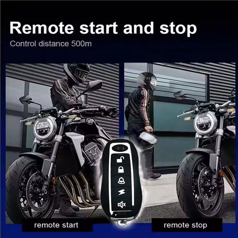 Universal motorcycle mobile phone Bluetooth induction anti-theft device one-button start ignition off car search alarm PKE induction system