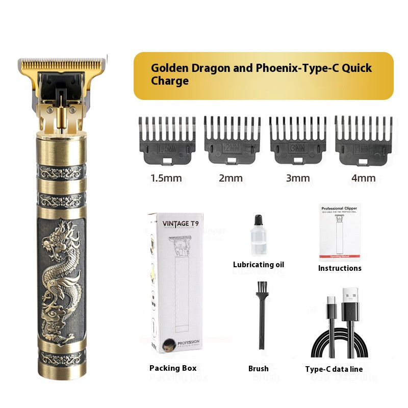 t9 Hair clipper, an oil head pusher for bald heads, an electric hair clipper, and a hair clipper