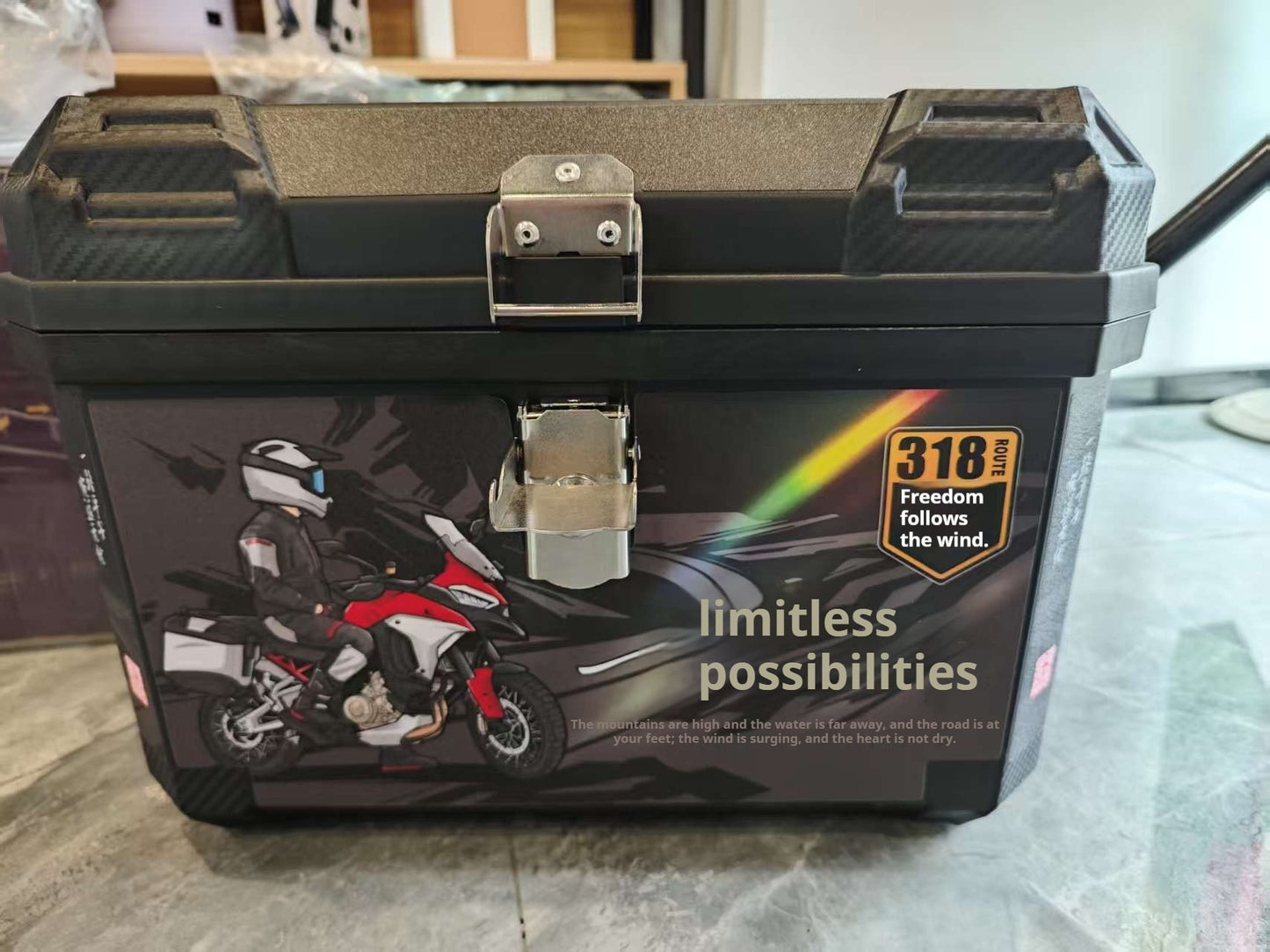 New Design Large Size Waterproof Motorcycle PP Rear Boxes