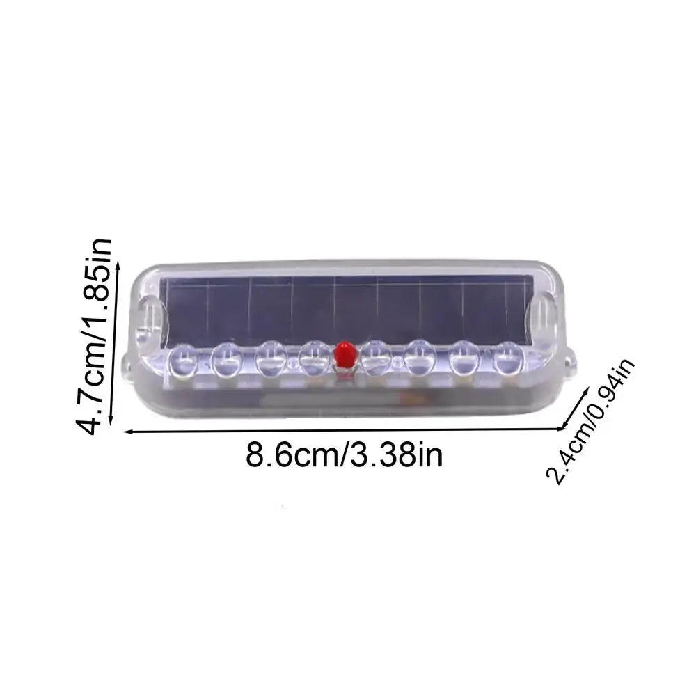 Solar Car Anti-Rear-End Flashing Light 10 LED Warning Light Vibration Sensor Motorcycle Anti-collision Flashing Light