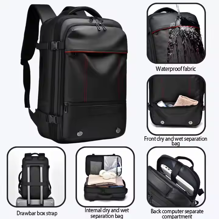 Business backpack, waterproof travel backpack, large-capacity laptop backpack with USB charging