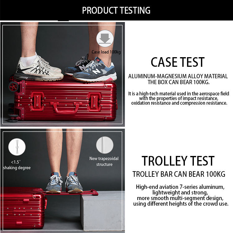 20-inch all-aluminum magnesium alloy suitcase for business use with universal wheels