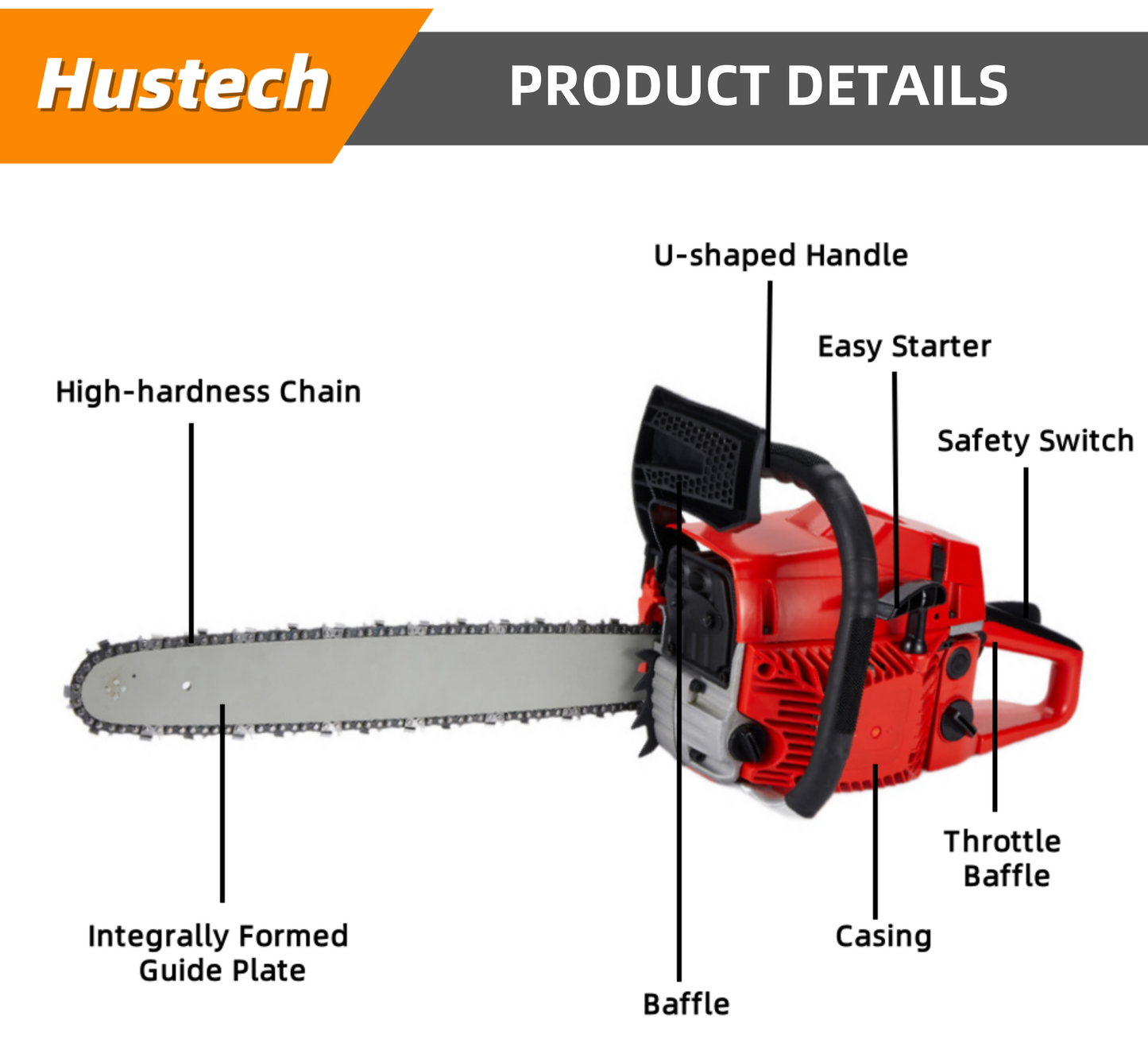 New Design Professional Heavy Duty Gasoline Chainsaw Wood Cutting Machine Electric Garden Tools