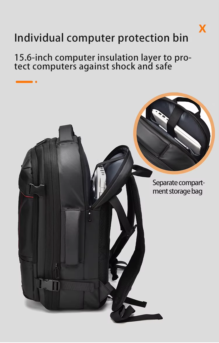 Business backpack, waterproof travel backpack, large-capacity laptop backpack with USB charging