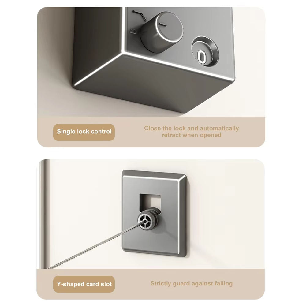 Multifunctional 4.2m bathroom balcony indoor and outdoor retractable wall-mounted wire clothesline