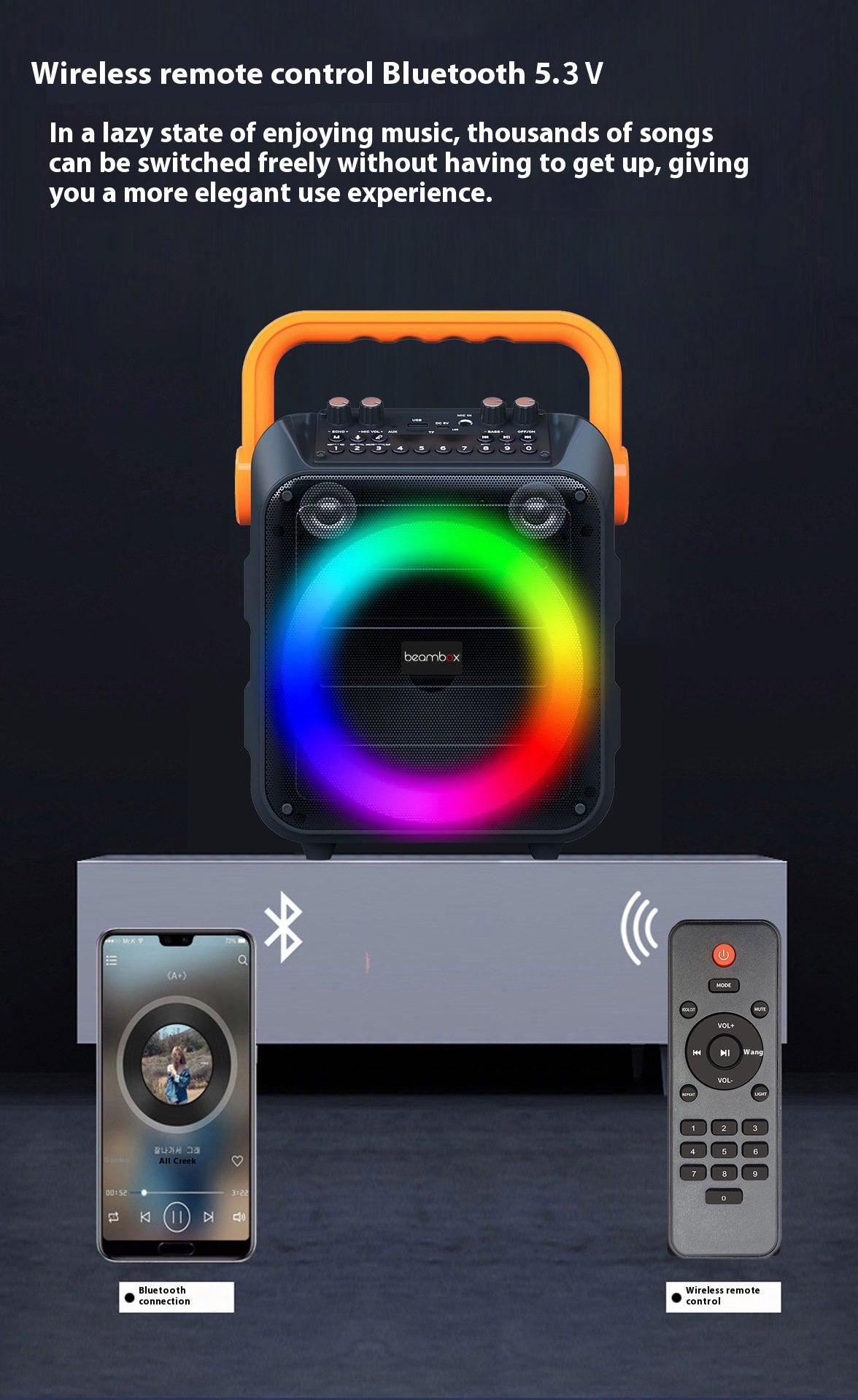 High Quality Portable Karaoke Speaker With Dual Microphones