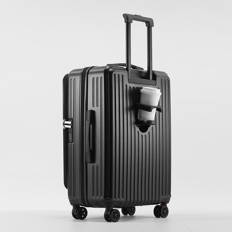 20-Inch Lightweight Durable Fashionable Password Trunk Multi-Function Business Spinner Luggage Case Front Open Lid Suitcase