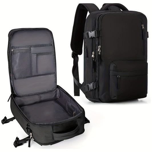 Large-capacity multi-functional waterproof travel backpack, business lightweight polyester, with usb charging