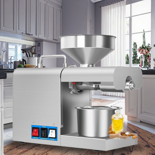 Household oil press small stainless steel machine cold and hot pressing sesame peanut soybean rapeseed fully automatic processing oil press