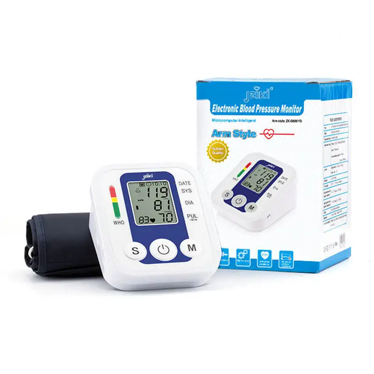Hot Selling Jziki Electric Digital Tensiometer Upper Arm BP Machine Sphygmomanometer Blood Pressure Meter With Cuff for Home