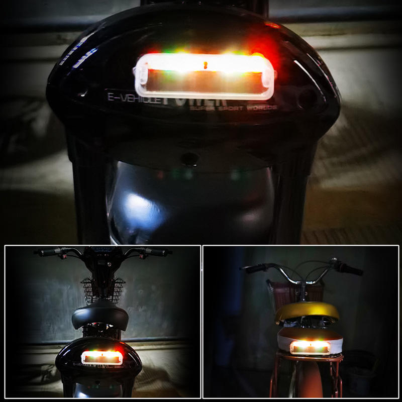 Solar Car Anti-Rear-End Flashing Light 10 LED Warning Light Vibration Sensor Motorcycle Anti-collision Flashing Light