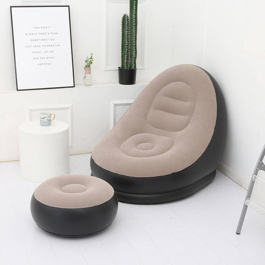 [24-hour delivery+Cash on delivery]2pcs/set Portable Inflatable Lazy Sofa With Foot Pedal, Colorful Box Packaging, Modern Leisure Home Outdoor Camping Movable Flocking Sofa