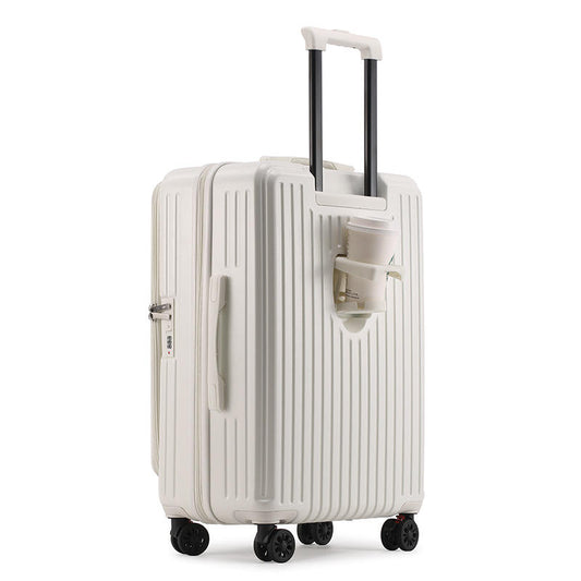 20-Inch Lightweight Durable Fashionable Password Trunk Multi-Function Business Spinner Luggage Case Front Open Lid Suitcase