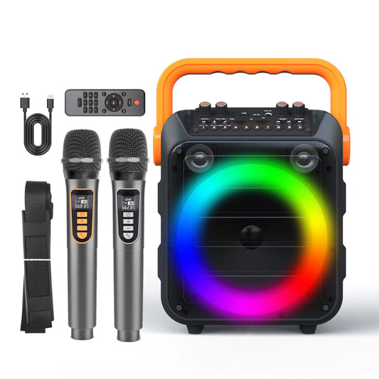 High Quality Portable Karaoke Speaker With Dual Microphones