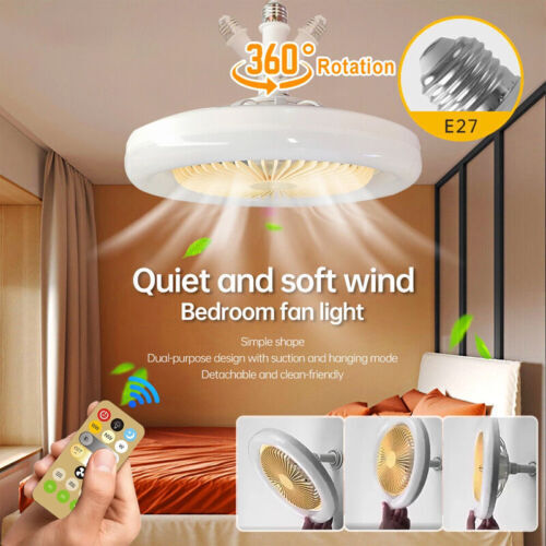 2 in 1 Ceiling Fan With Light Invisible Ceiling Fan Light With Remote Control multicolor Ceiling Fan With LED Light Silent